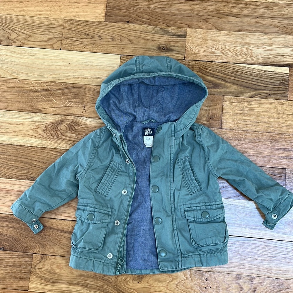Green canvas cargo jacket 9-12m Oshkosh Bgosh